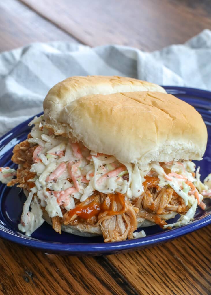 Coleslaw is required for the ultimate pulled pork sandwich