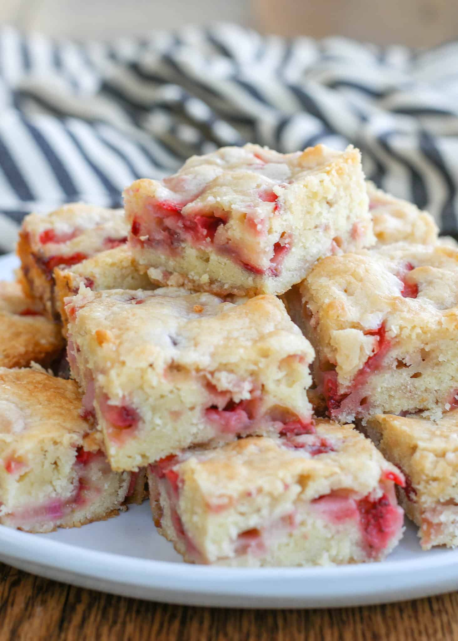 Strawberry Rhubarb Cake - Barefeet In The Kitchen