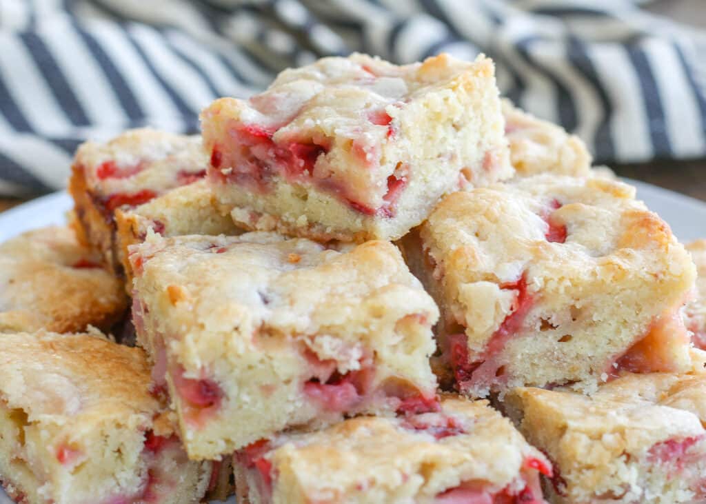 Strawberry Rhubarb Cake is a summer favorite