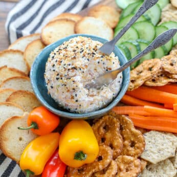 Party Cheese Ball - made with ham, cheese, and everything bagel seasoning!
