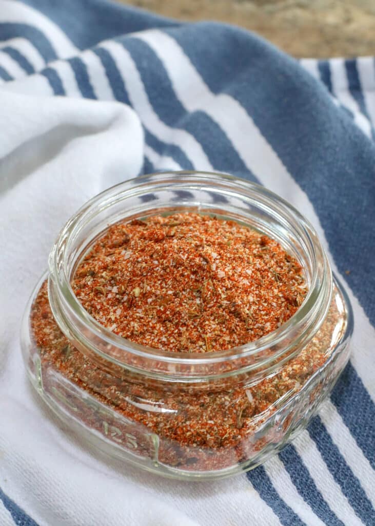 cajun spices stirred together in jar