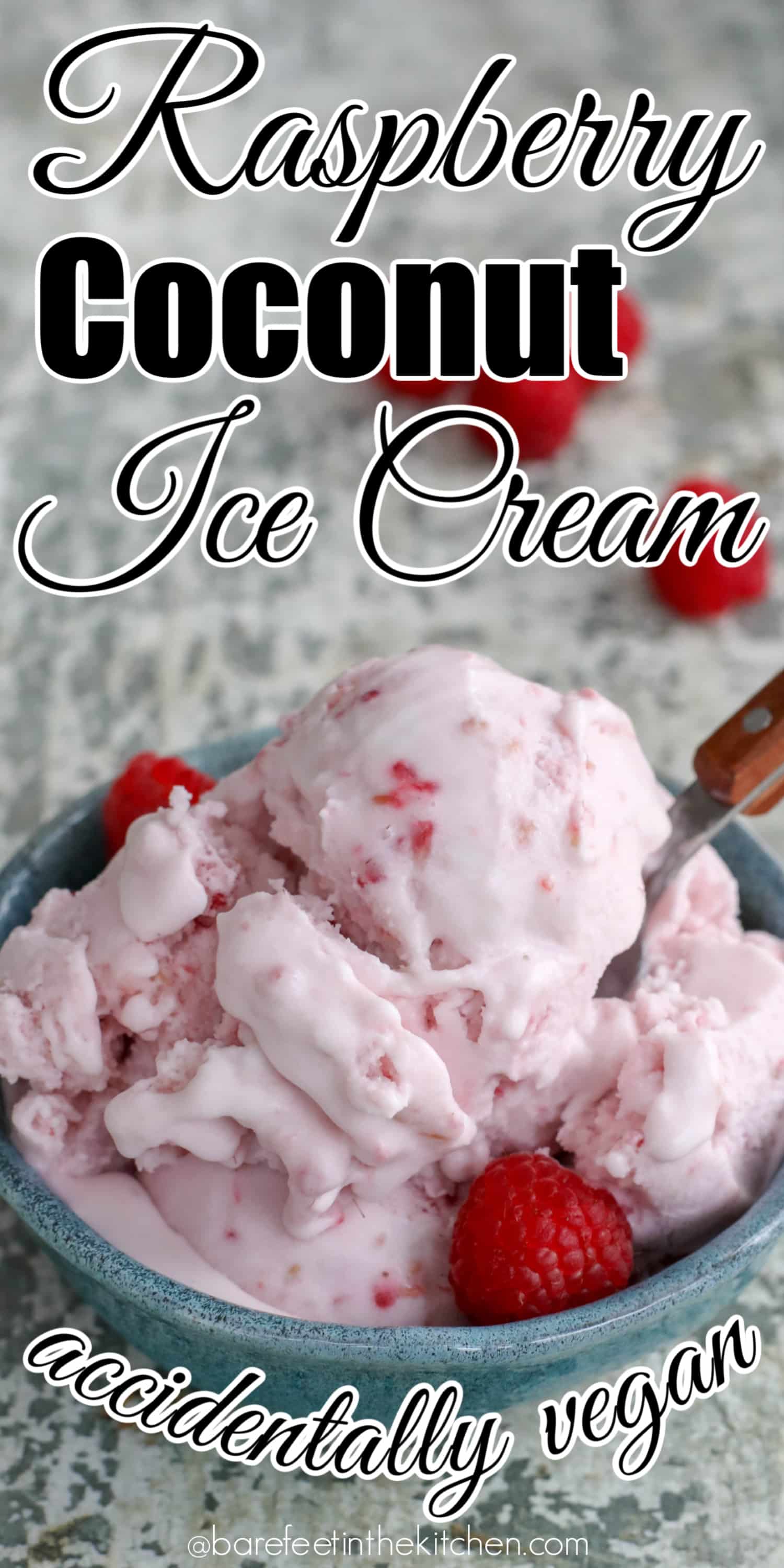 Raspberry Coconut Ice Cream - Barefeet In The Kitchen