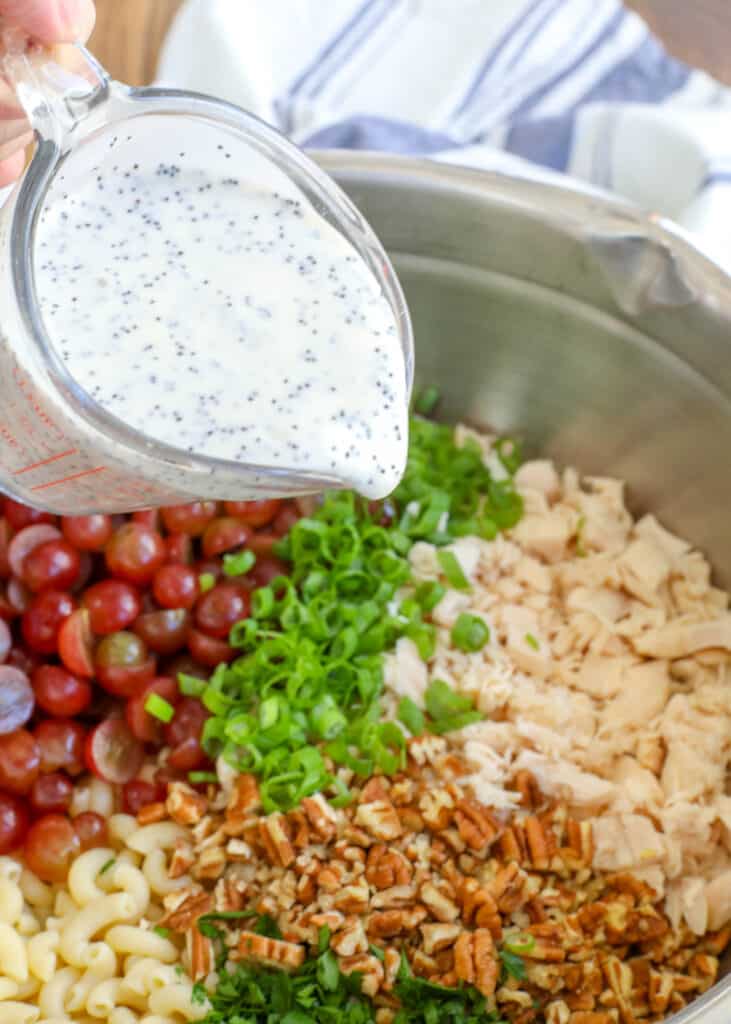 Chicken and Grape Pasta Salad with Poppyseed Dressing