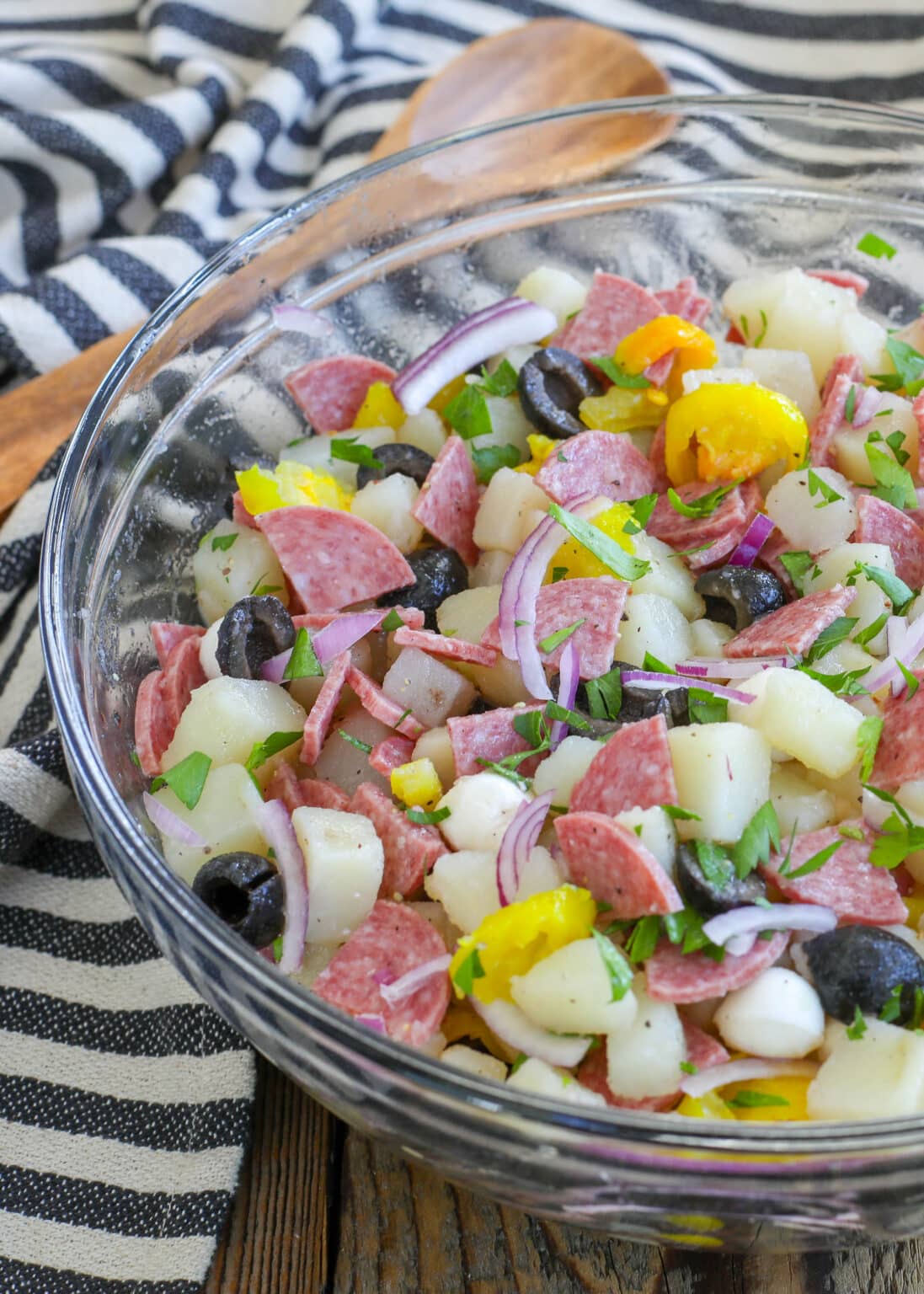 Antipasti Potato Salad - Barefeet In The Kitchen