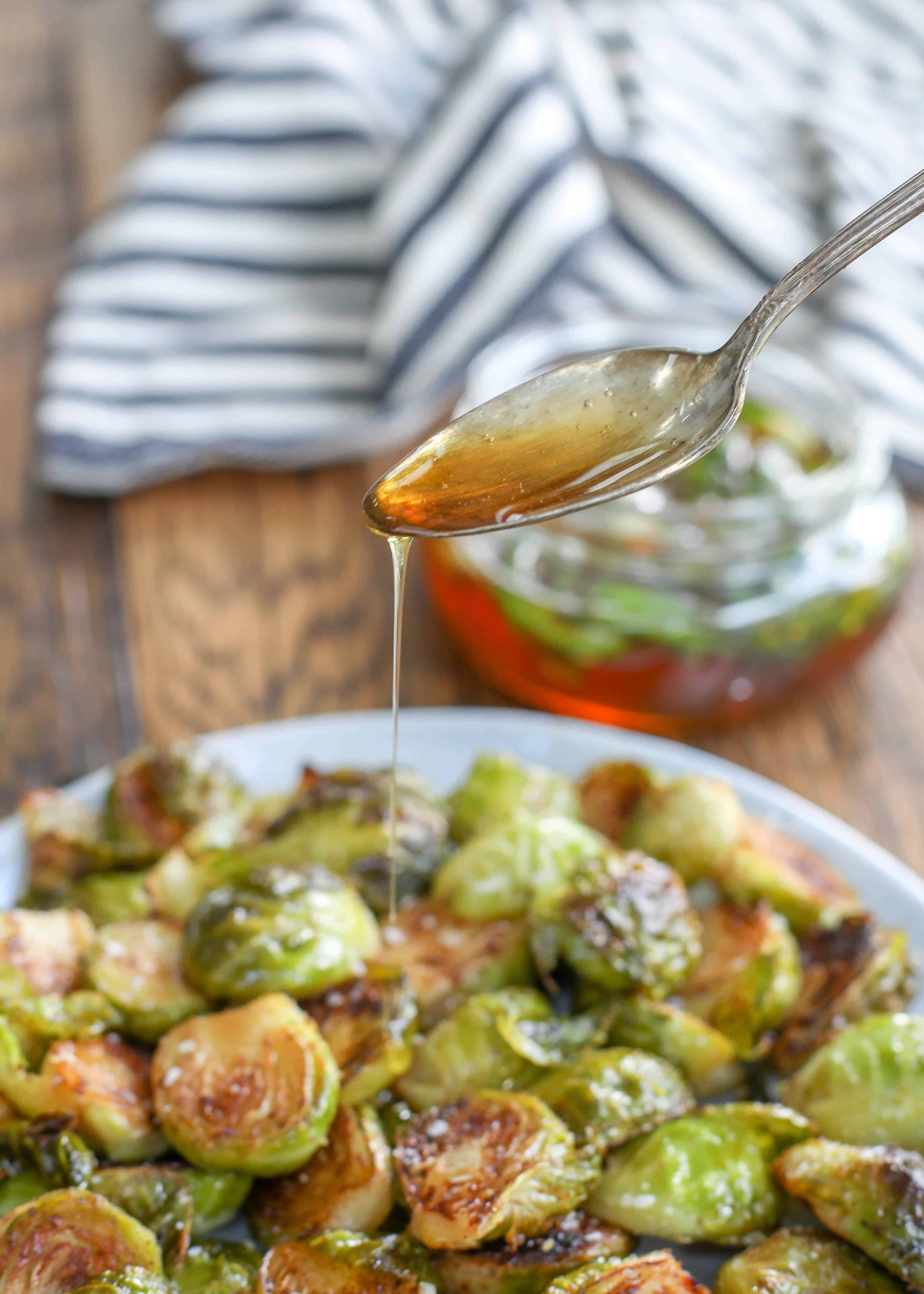 Roasted Brussels Sprouts with Jalapeño Honey