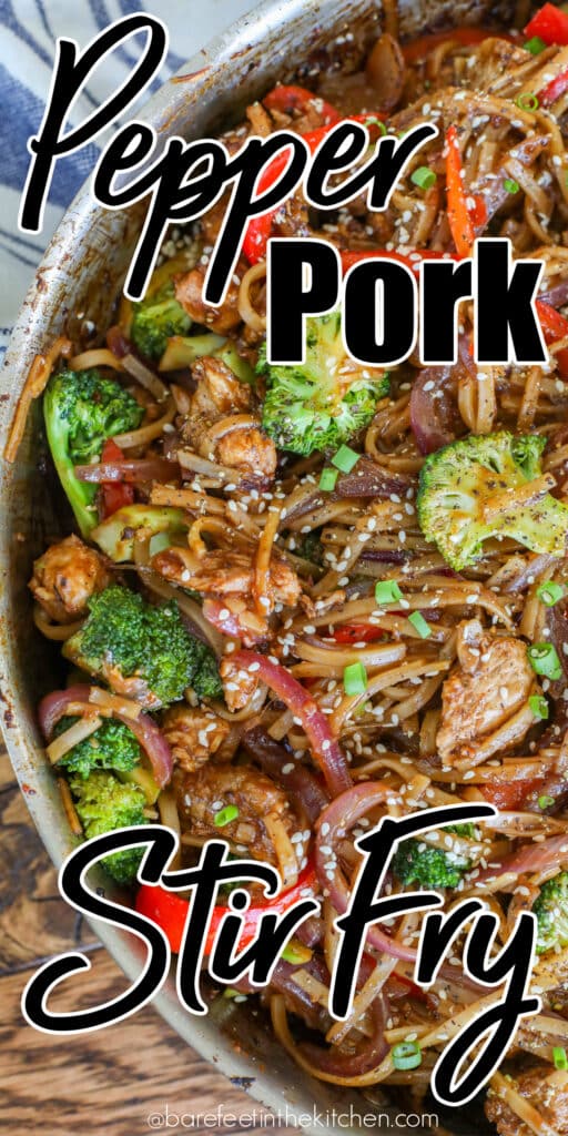 Pepper Pork Stir Fry comes together in about half an hour!