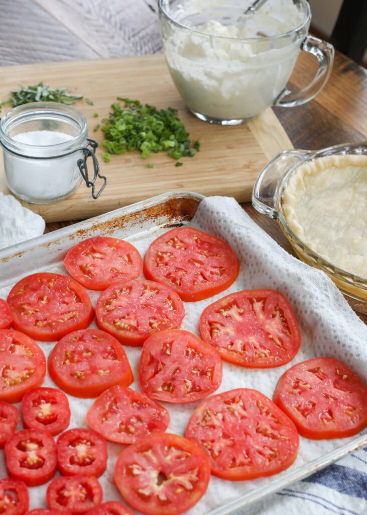 Pastel de tomate fresco