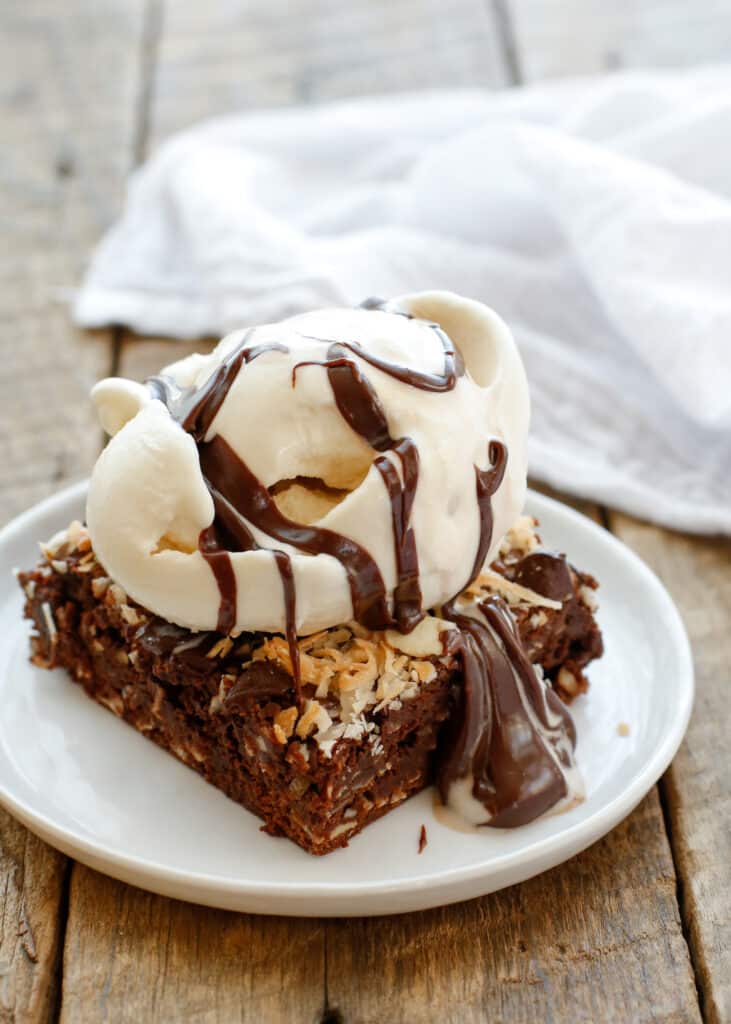 Hot Fudge Sauce is the perfect topping for a Brownie Sundae