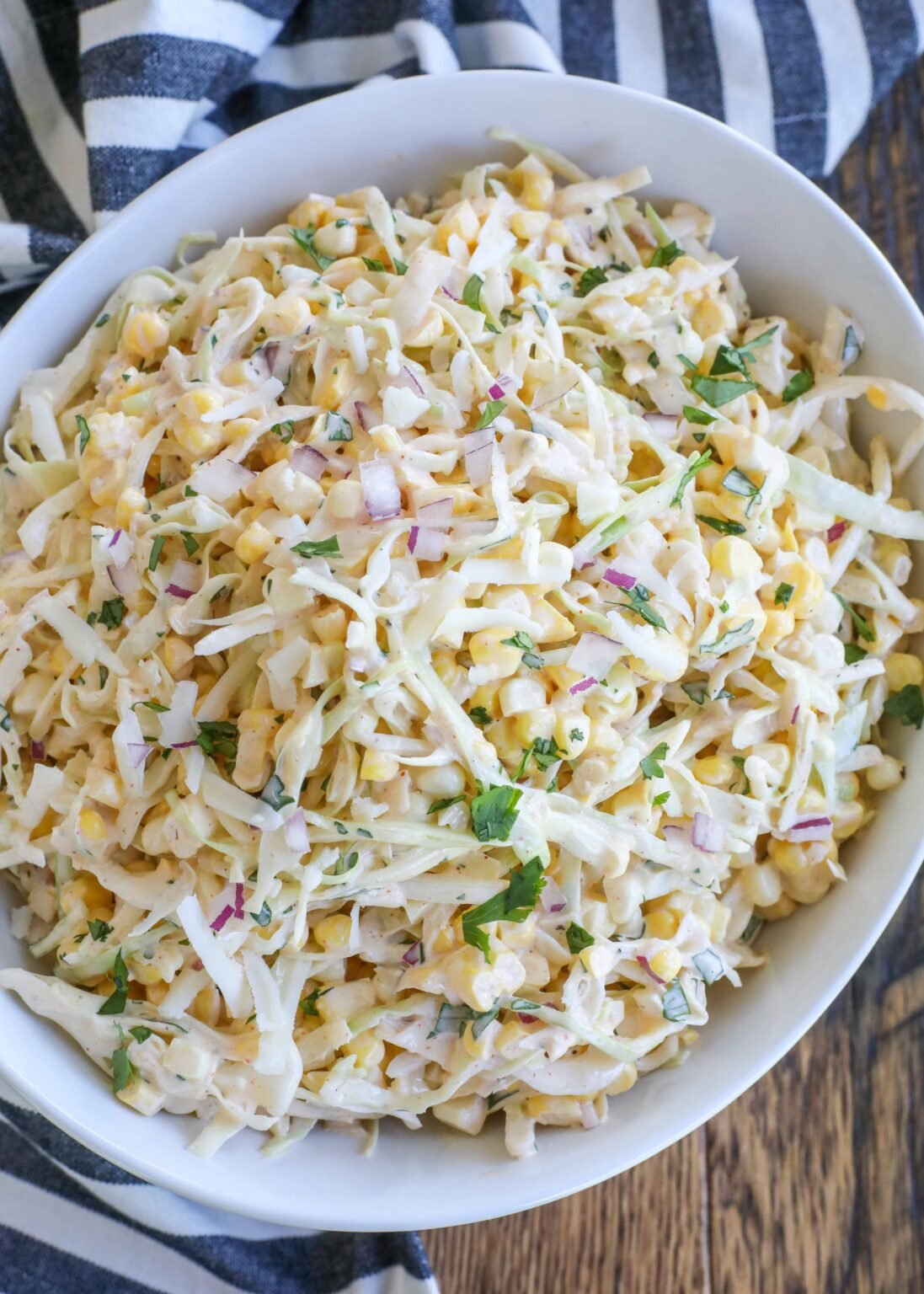 Mexican Street Corn Coleslaw - Barefeet in the Kitchen
