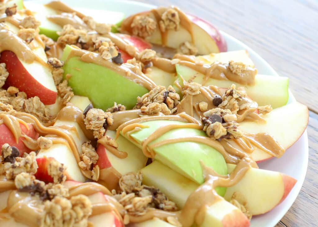Crunchy Apple Nachos are a hit with kids and adults alike!