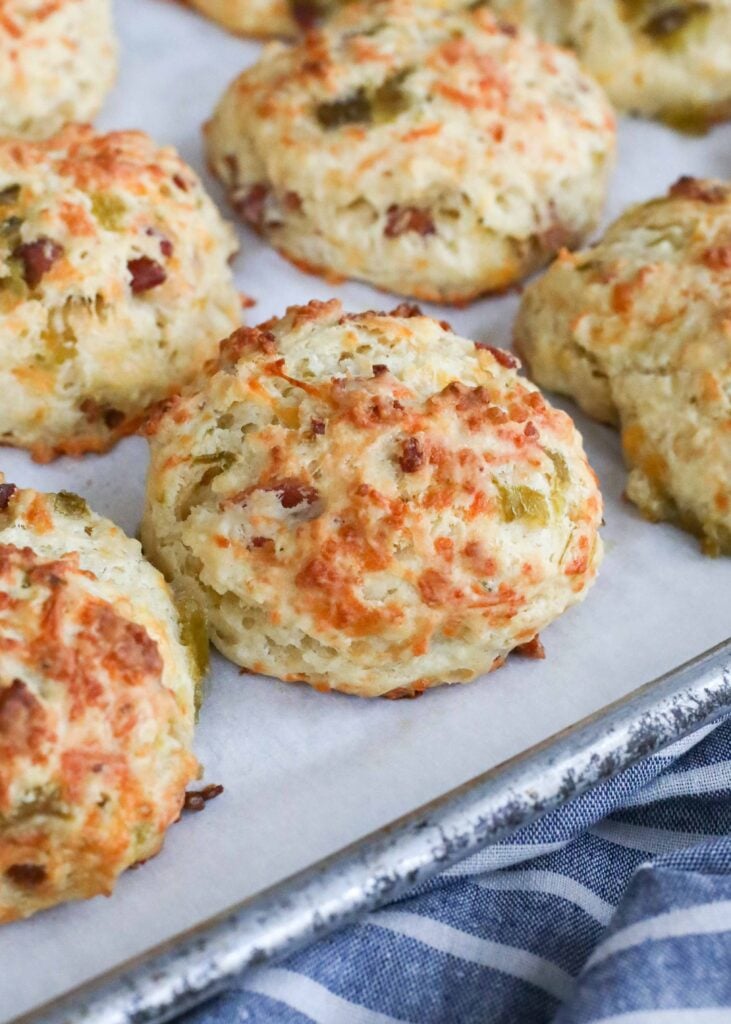Cheesy Bacon Green Chile Biscuits