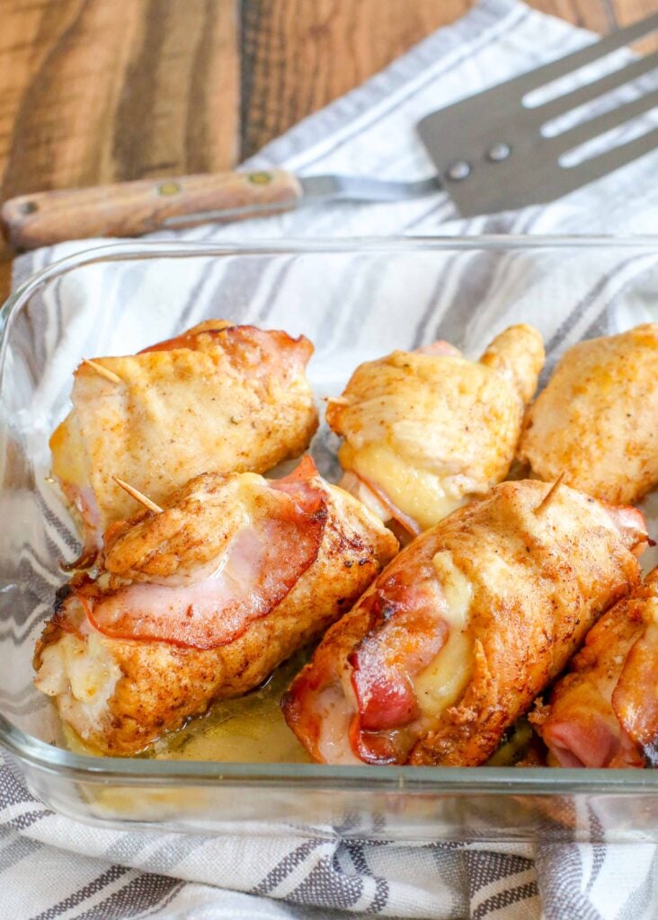 Chicken wrapped with salty ham and melting cheese is the start to Chicken Cordon Bleu