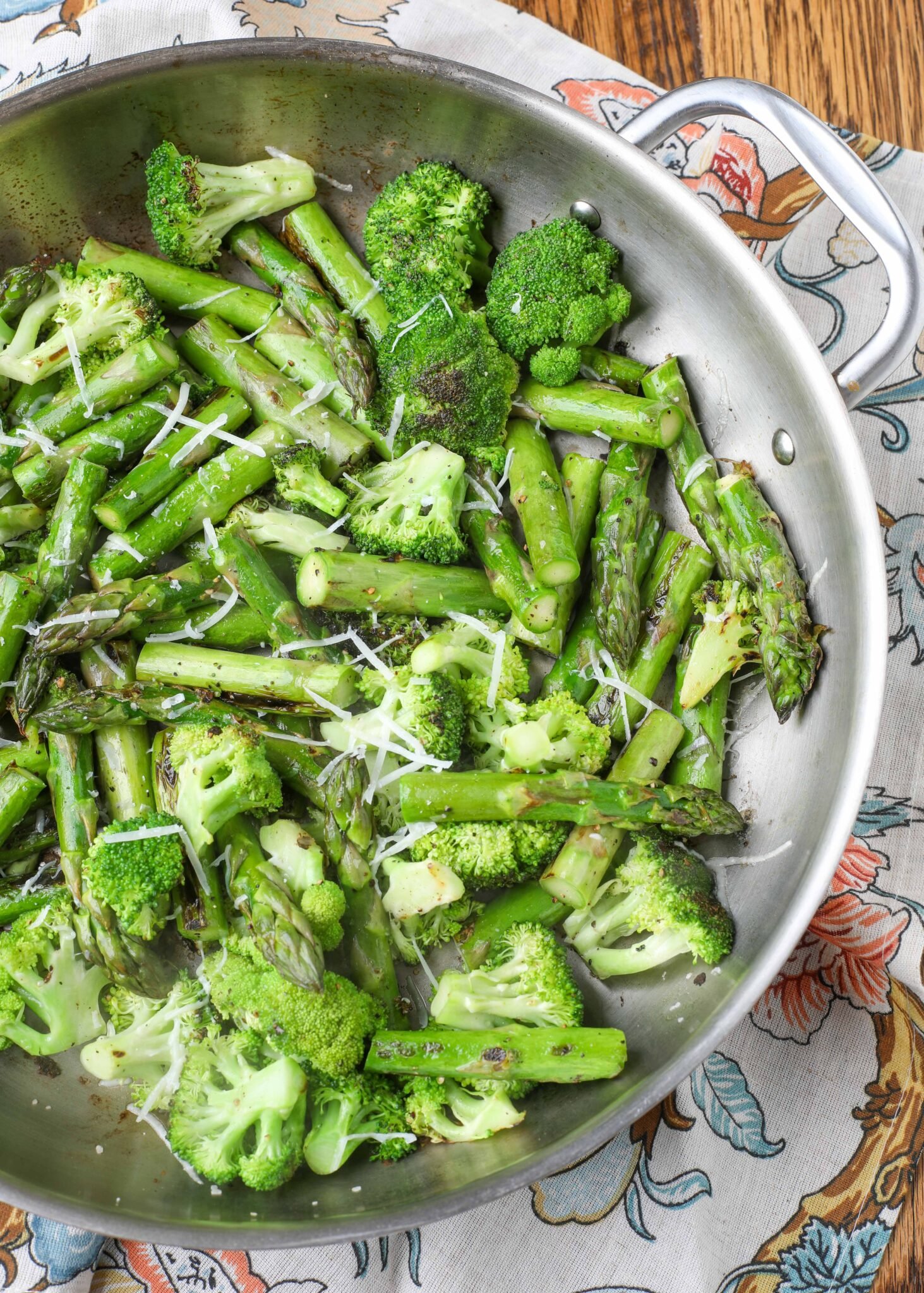 Sauteed Broccoli and Asparagus with Parmesan