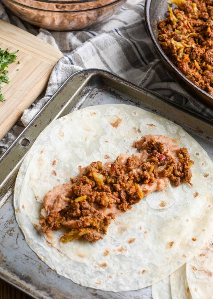 Easy Beef and Bean Burritos