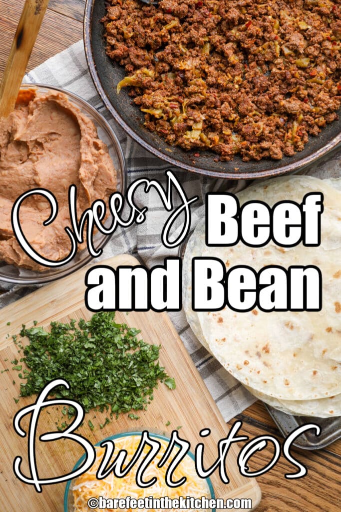 Cheesy Beef and Bean Burritos