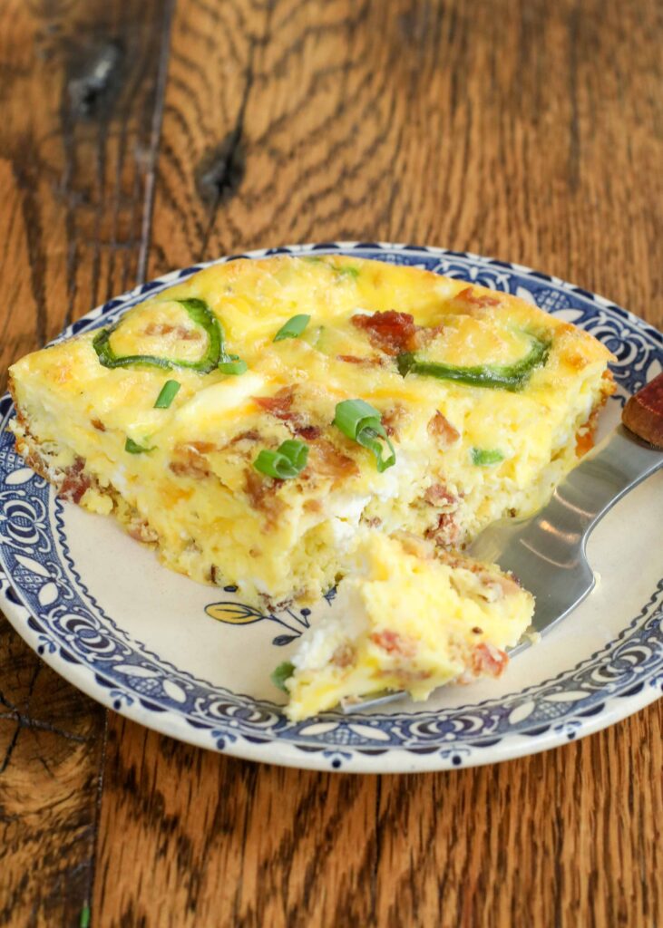 Jalapeno Popper Breakfast Casserole is a kid and sultana fave