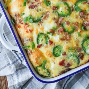 Jalapeno Popper Breakfast Casserole from the Wholesome Yum Cookbook