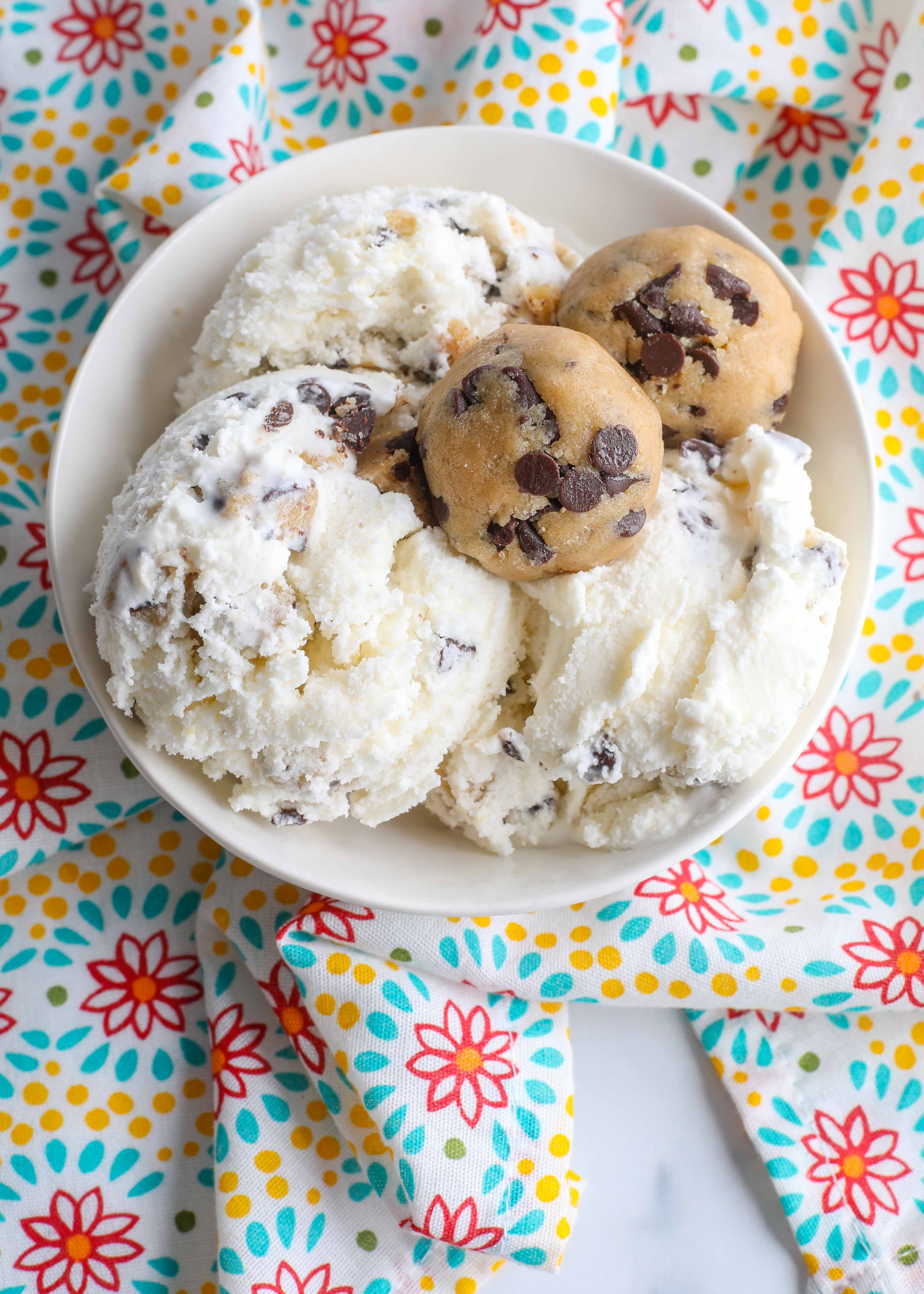 Chocolate Chip Cookie Dough Ice Cream - Barefeet in the Kitchen