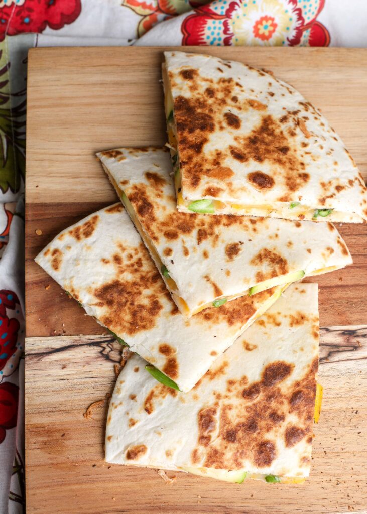 Quesadillas loaded with vegetables are a hit