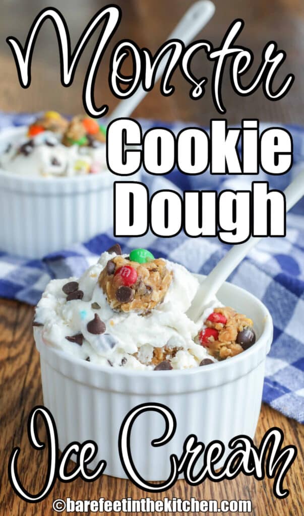 Mundgroße Stücke von Monster Cookie Dough sind unwiderstehlicher denn je, wenn sie in das beste Cookie Dough Ice Cream gesteckt werden.
