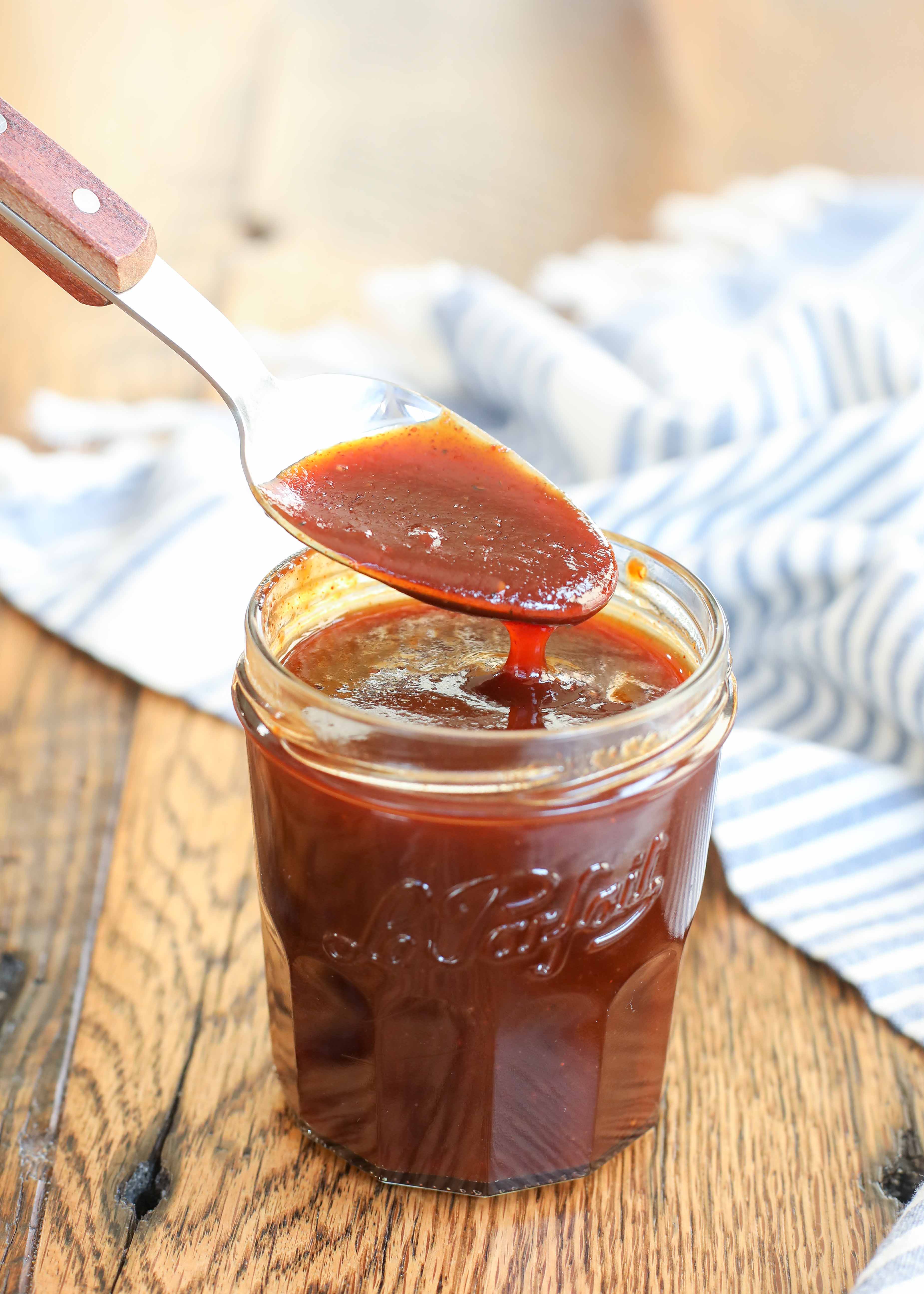 Sweet and Spicy BBQ Sauce - Barefeet in the Kitchen
