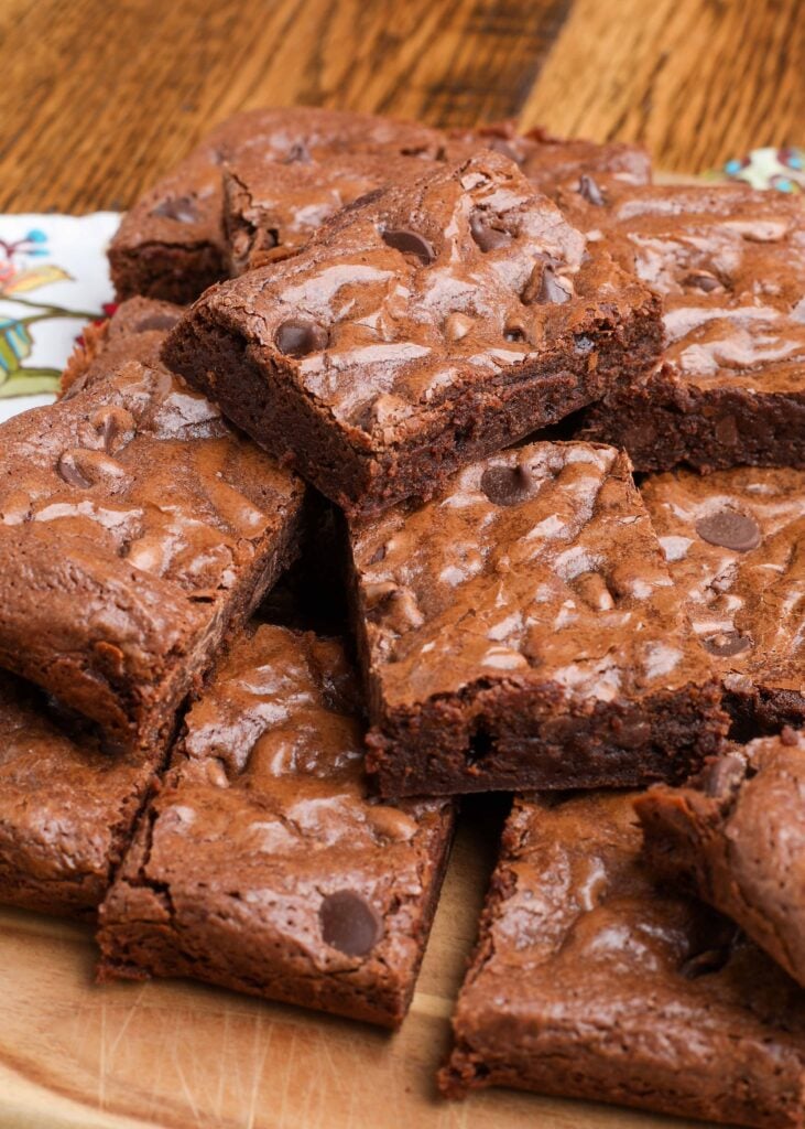 Receta de brownies de chocolate doble