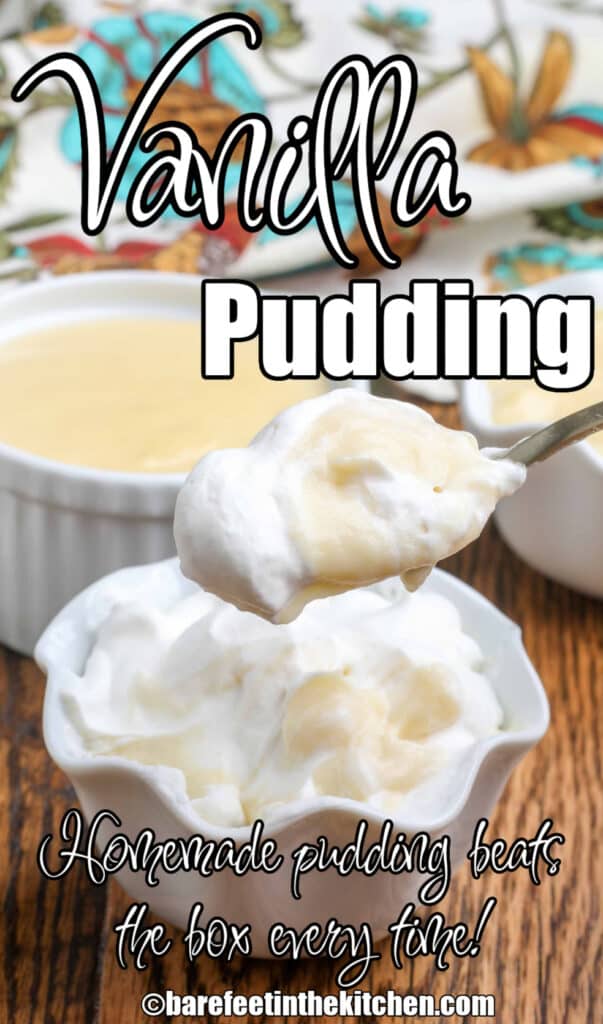 Creamy sweet vanilla pudding with whipped cream
