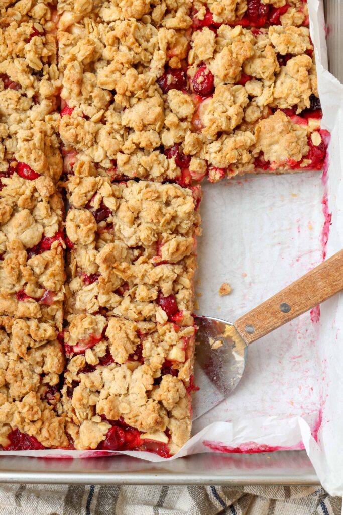 Cranberry and apple oatmeal bars