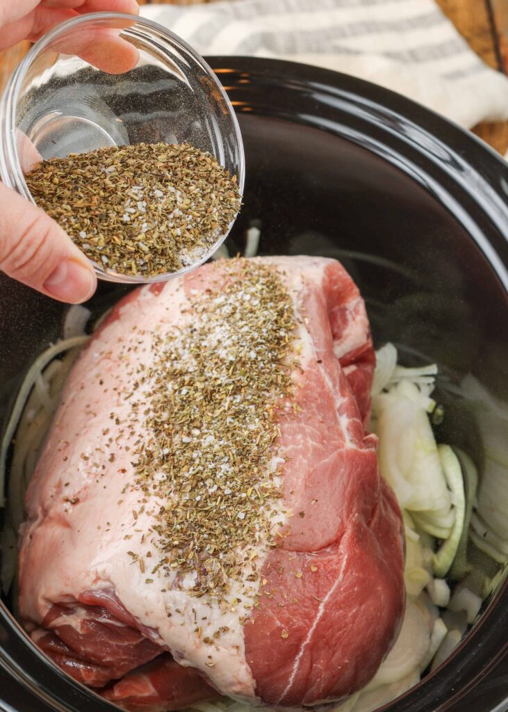 pork roast in crockpot with spices