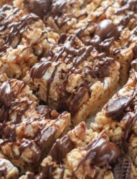 Peanut Butter Rice Krispie Treats with Reese's Candy