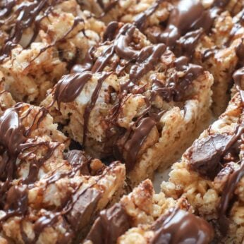 Peanut Butter Rice Krispie Treats with Reese's Candy