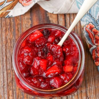 Cranberry Chutney with apples and raisins