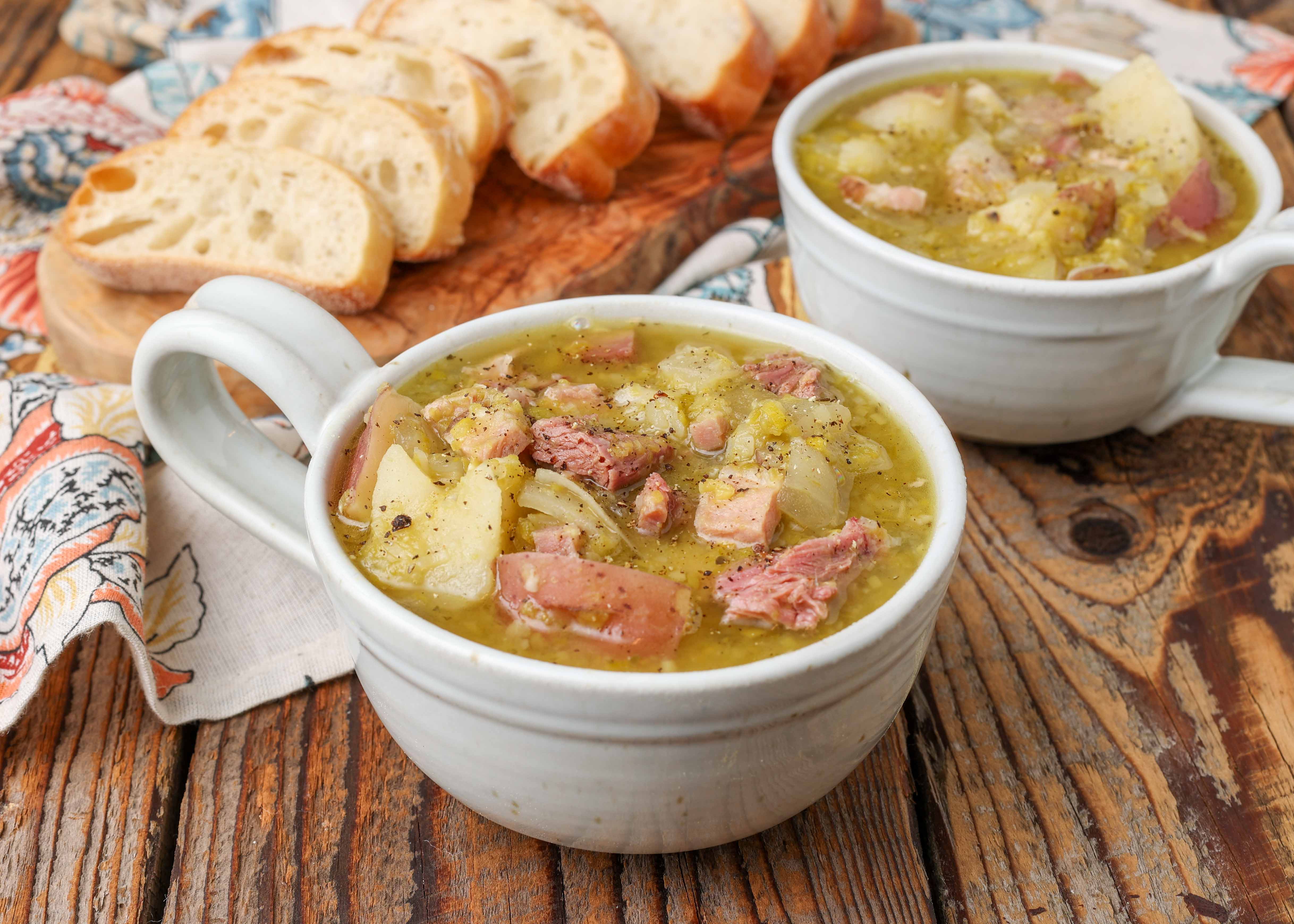 Slow Cooker Split Pea Soup with Ham and Potatoes