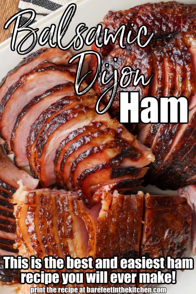 close up of sliced ham on platter