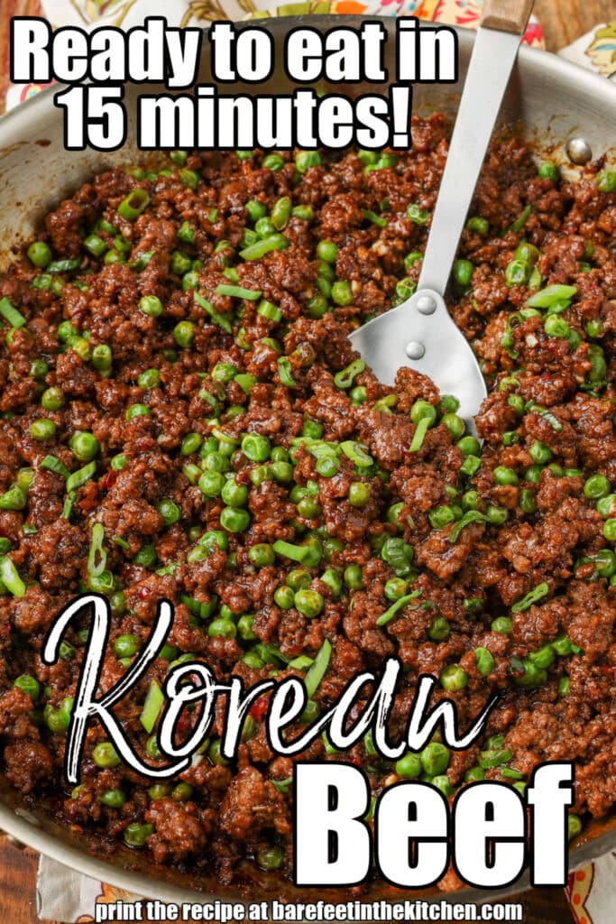 korean beef made with ground beef and peas