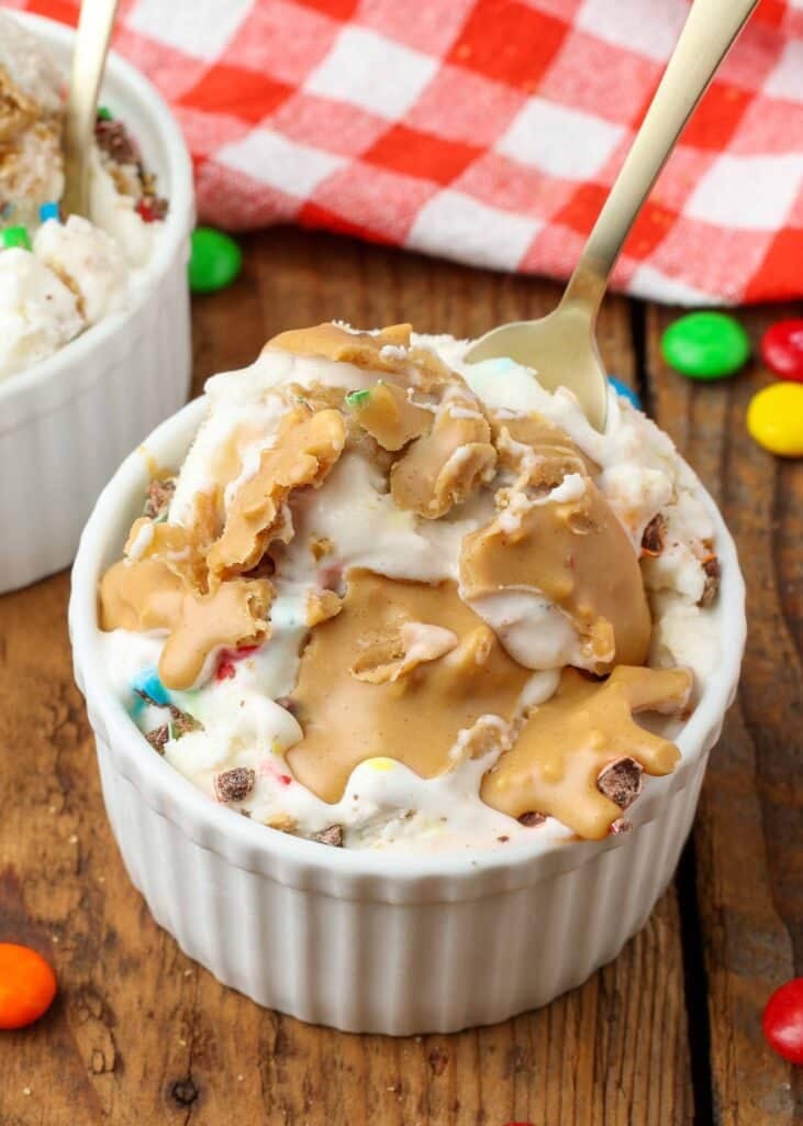 Peanut Butter Magic Shell poured over ice cream