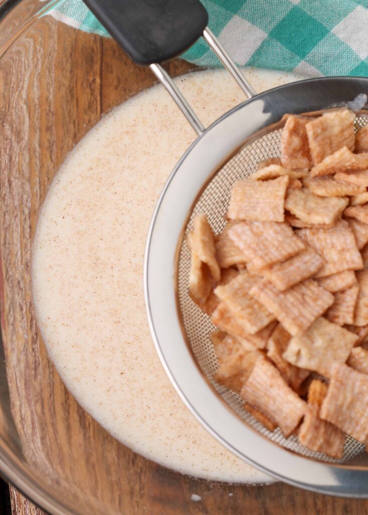 el cereal en el colador debe desecharse después de quitar la leche