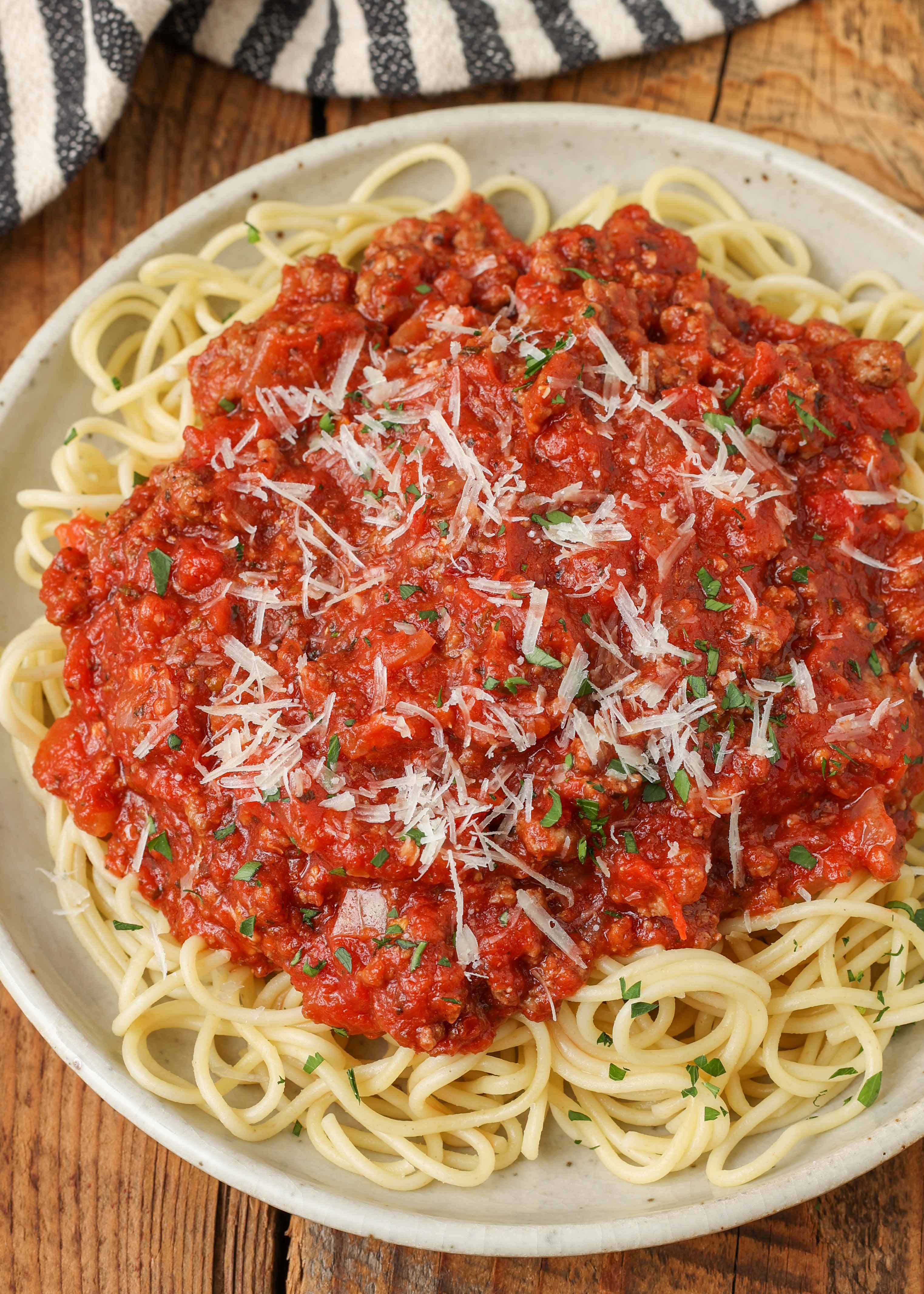 Spaghetti Sauce with Ground Beef - Barefeet in the Kitchen