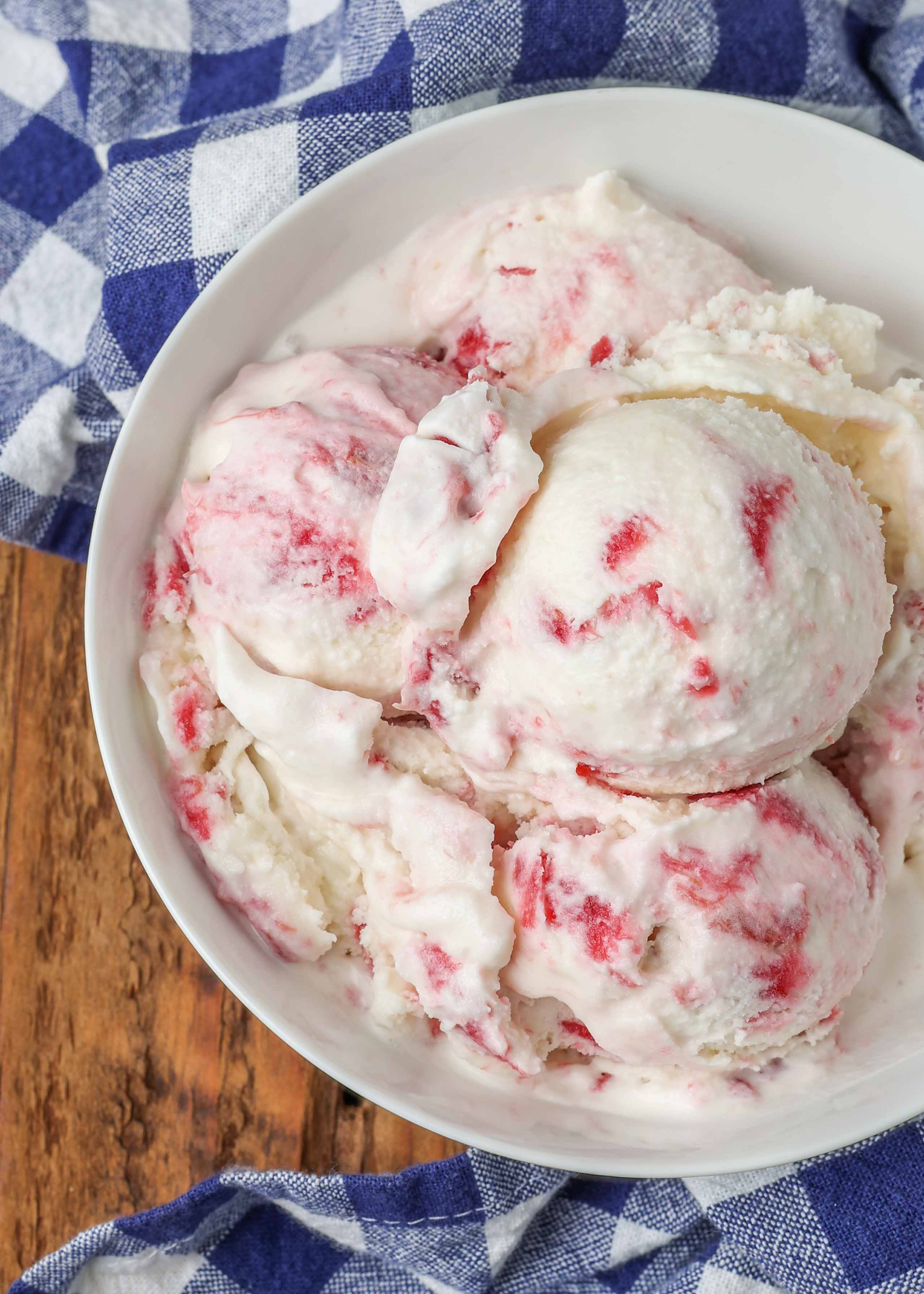 Homemade Rhubarb Ice Cream • AMAZING!
