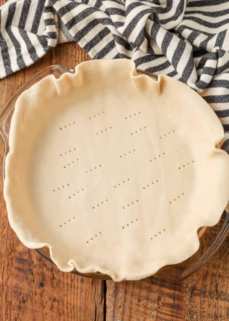 Pie crust perforated with fork
