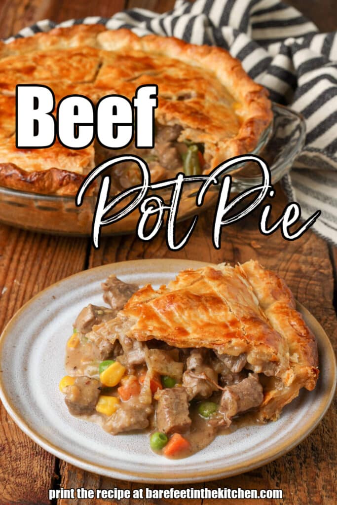 Pot pie with steak and vegetables
