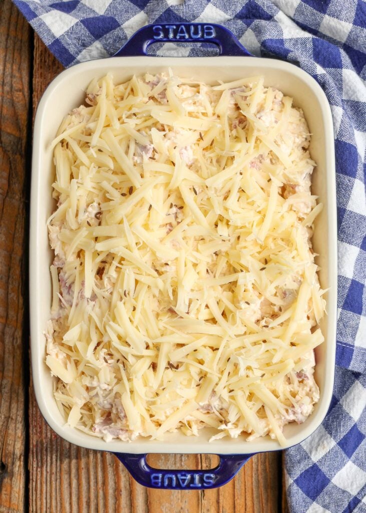 cheese topped baking dish