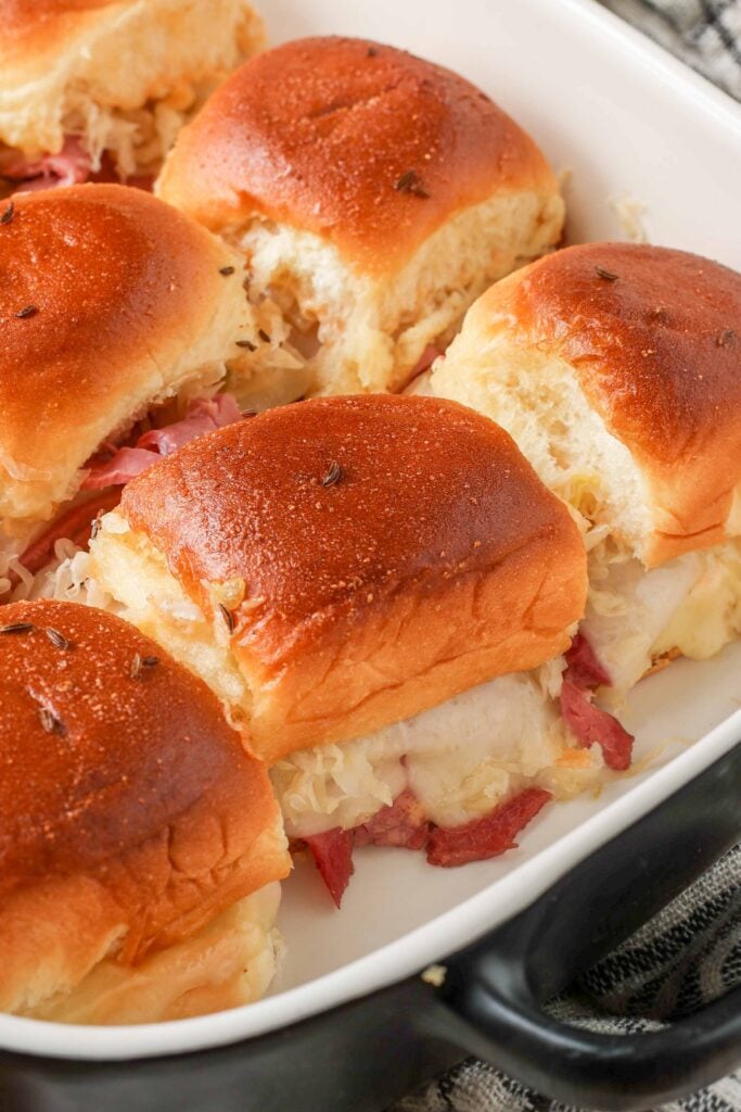 baked sliders with melting cheese