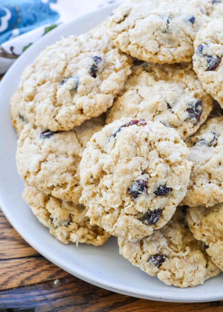 Coconut Oatmeal Cookies with Cranberries