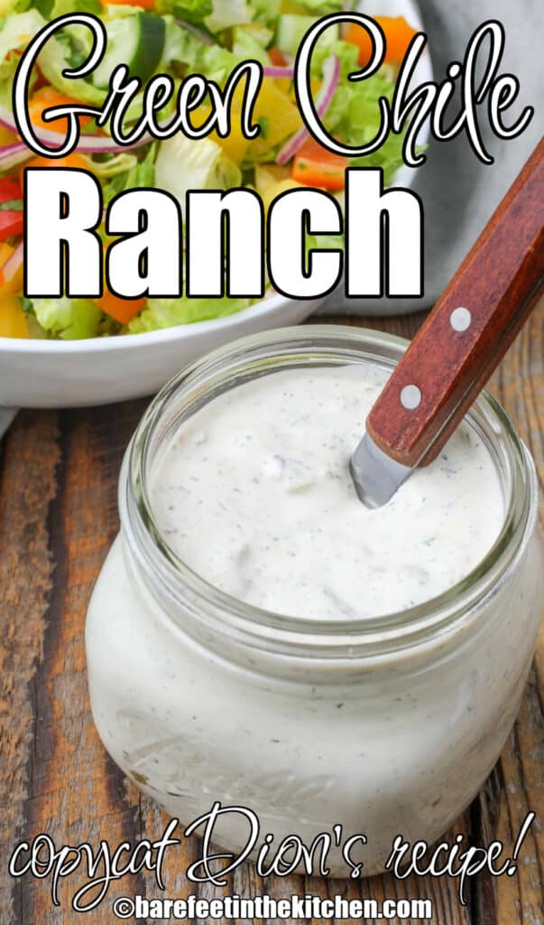 ranch dressing in jar on wooden table