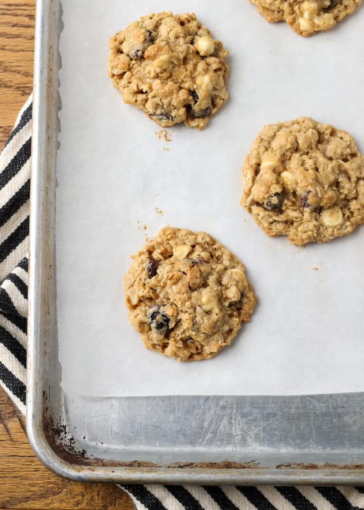 cookies on parchment tray
