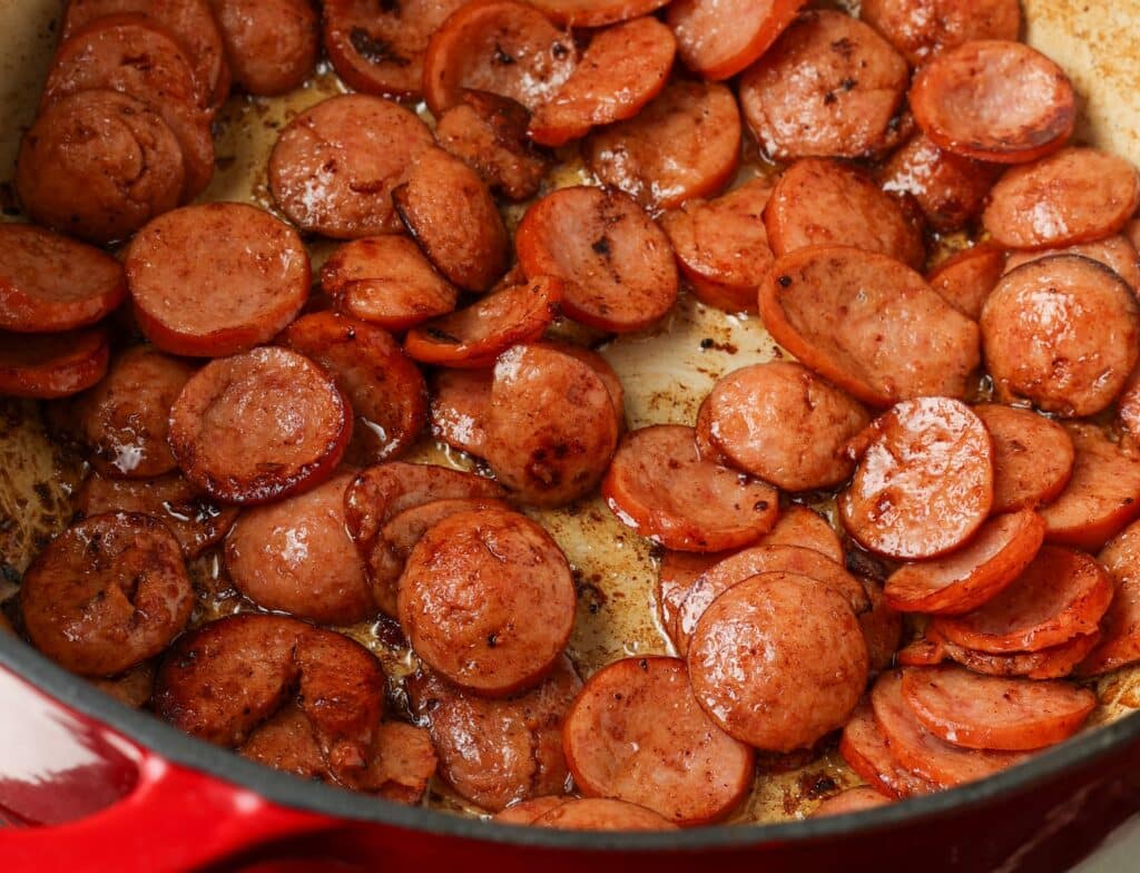 kielbasa in skillet