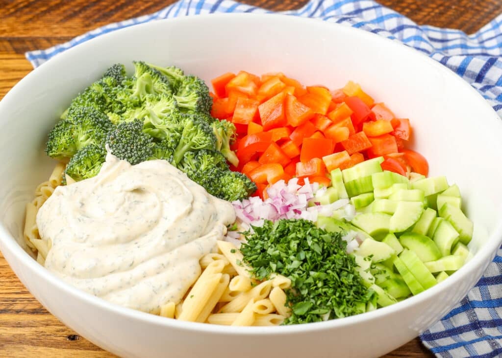 ingredients for ranch dressing pasta salad