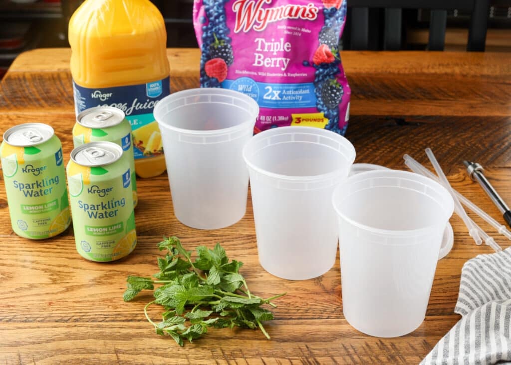 ingredients on the table for making easy summer mocktails