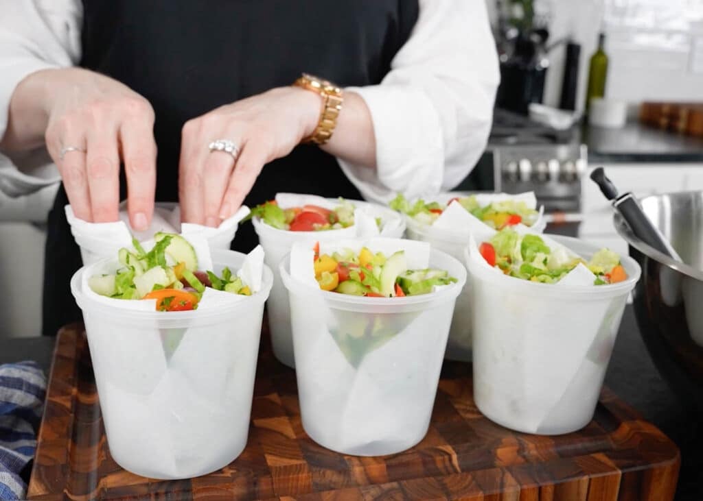 containers of meal prepped salad